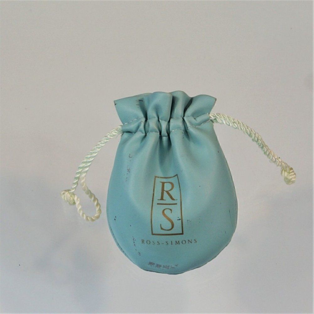 Ross Simons Drawstring Jewelry Pouch Blue Vinyl - Picture 5 of 5